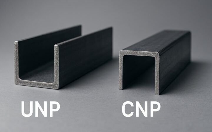 Perbandingan besi UNP dan CNP menampilkan bentuk U-channel dan C-channel