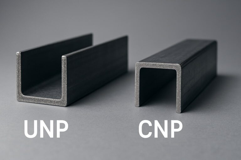 Perbandingan besi UNP dan CNP menampilkan bentuk U-channel dan C-channel