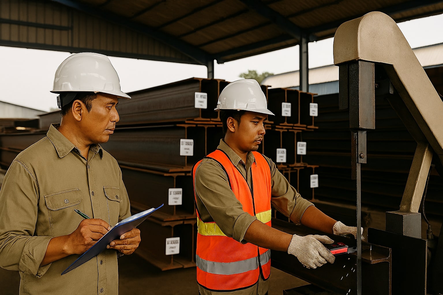 Gudang supplier WF/H-Beam di Surabaya melayani potong-ukuran dan pengiriman ke berbagai daerah.