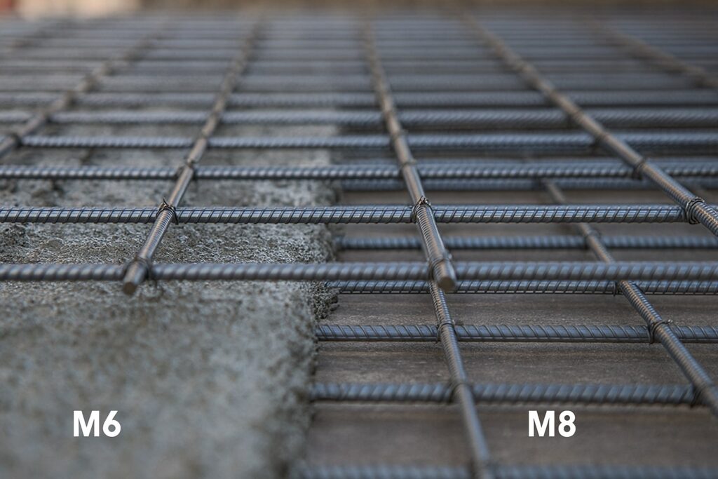 Perbandingan wiremesh M6 dan M8 untuk lantai beton di lokasi proyek