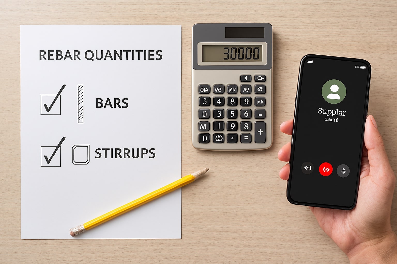 cek akhir perhitungan besi beton pondasi 6x9, daftar batang dan begel, koordinasi supplier