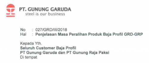 Perubahan Merk Baja Profil
